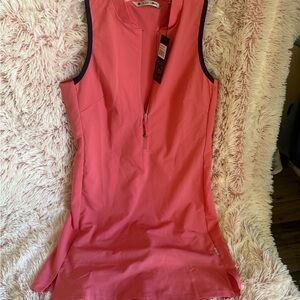 Stylish Pink Sleeveless Dress With Shorts